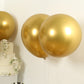 Chrome gold biodegradable latex balloons, thick eco-friendly metallic party balloons.