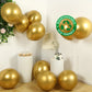 Chrome gold biodegradable latex balloons in a festive setting.