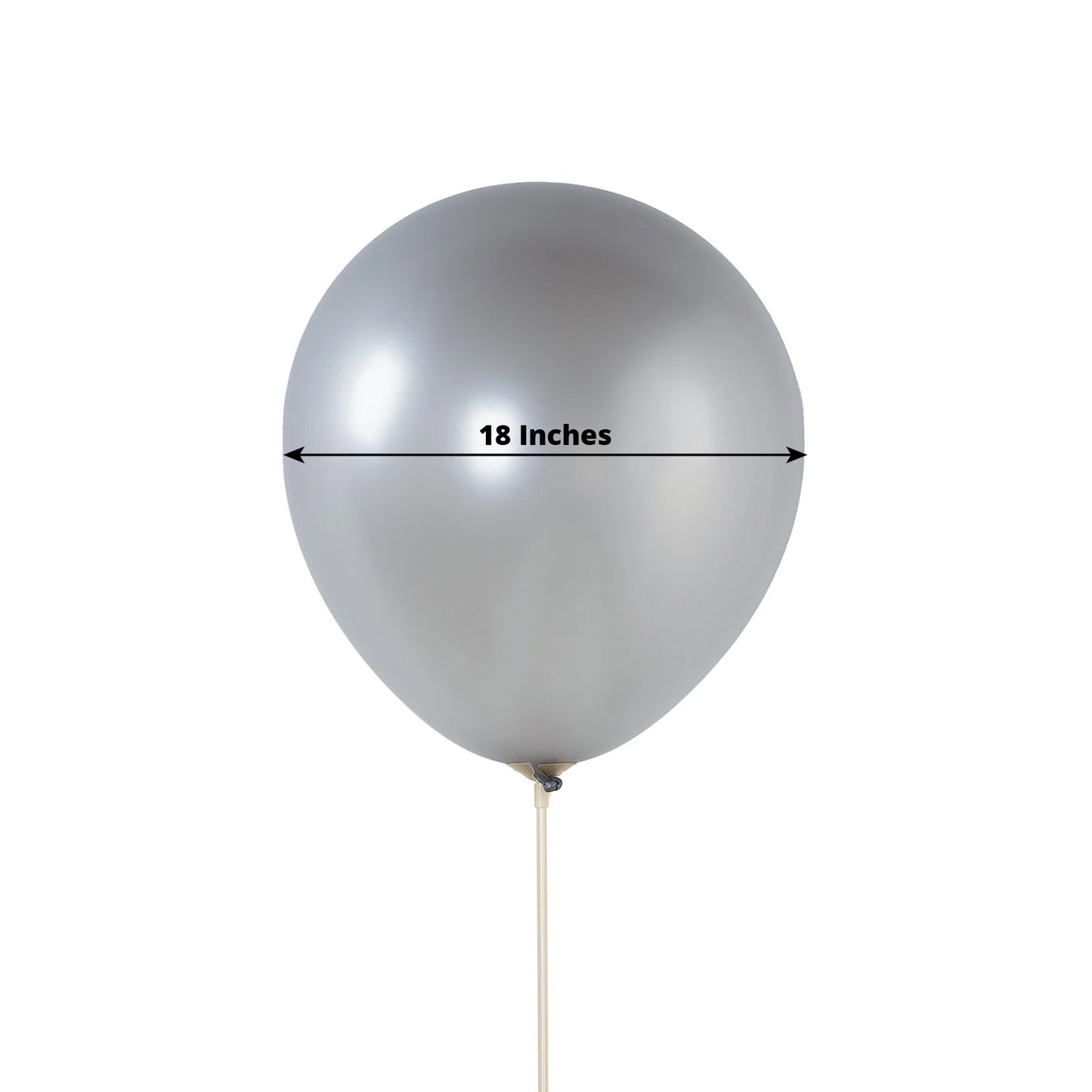 10 Pack Chrome Silver Biodegradable Latex Balloons 18", Thick Eco Friendly Metallic Party Balloons