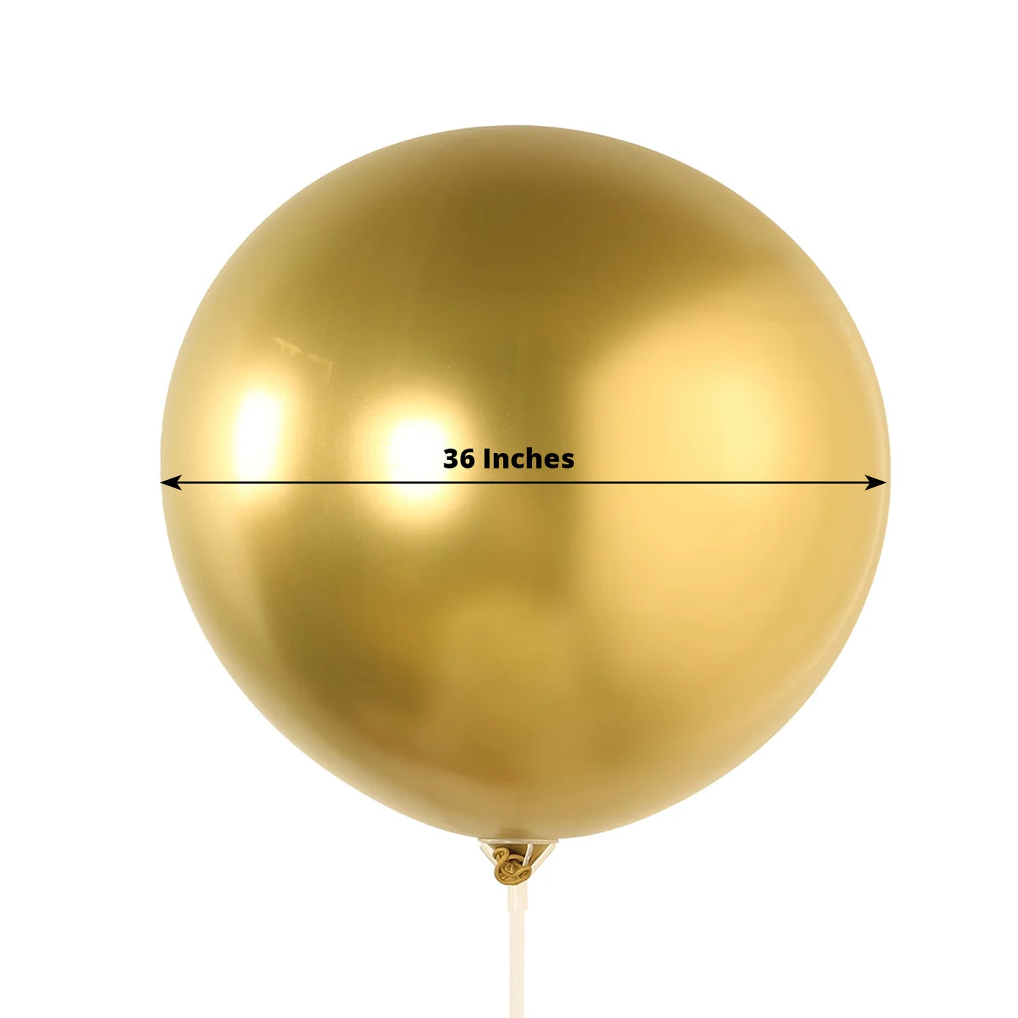 5 Pack Metallic Chrome Gold Biodegradable Balloons, 36" Large Round Eco-friendly Thickened Latex Party Balloons