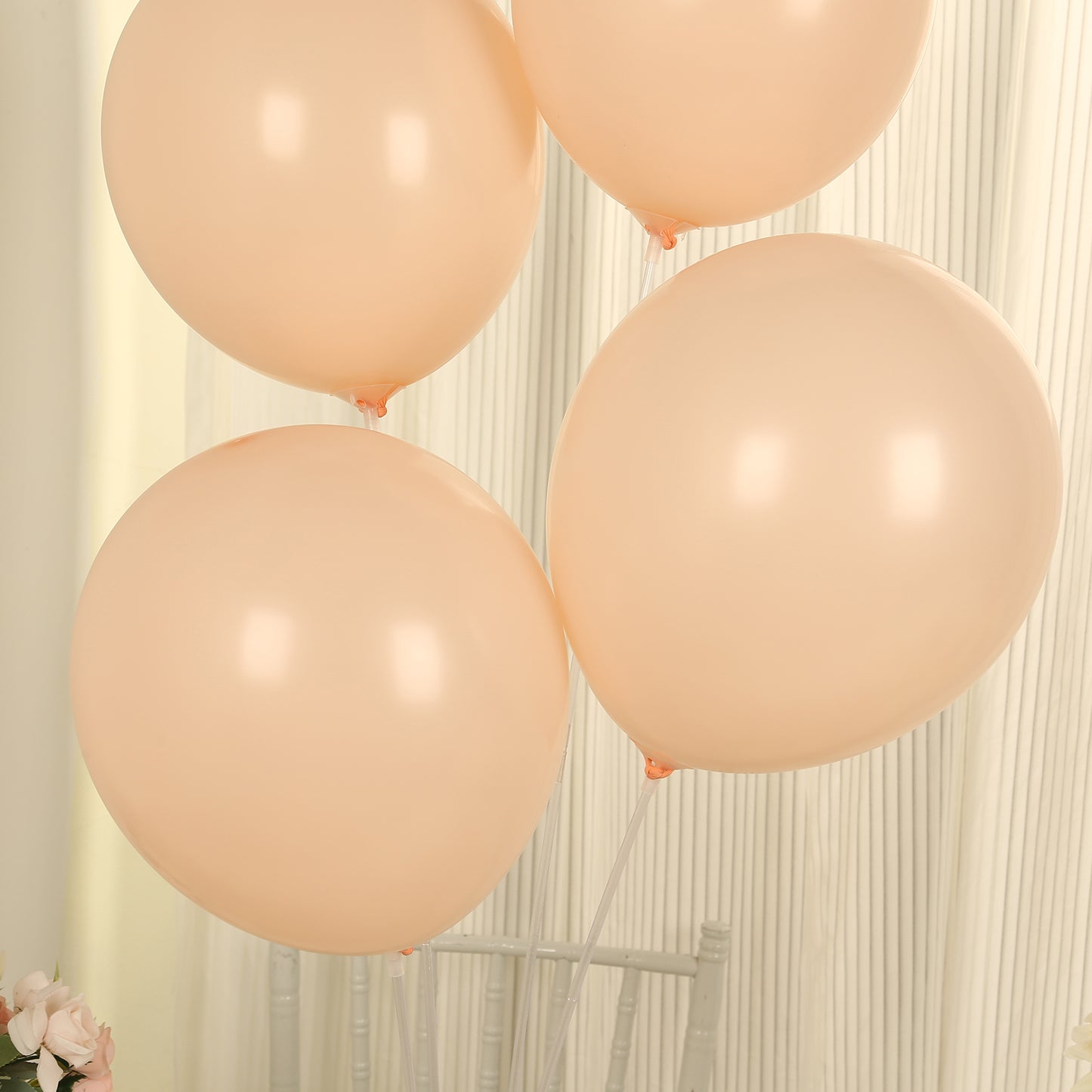 50 Pack Matte Pastel Blush Biodegradable Balloons 12", Round Eco-friendly Thick Latex Party Balloons