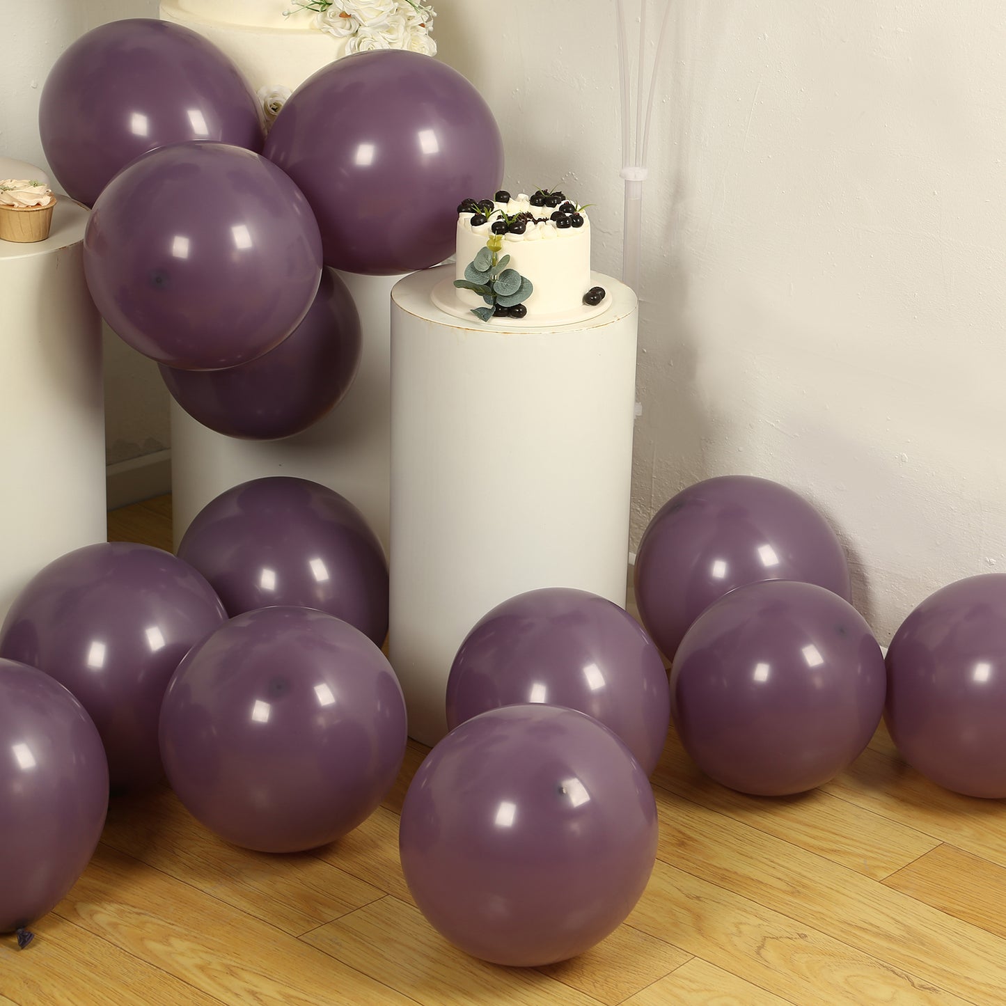 50 Pack Matte Pastel Violet Amethyst Biodegradable Balloons 12", Round Eco-friendly Thick Latex Party Balloons