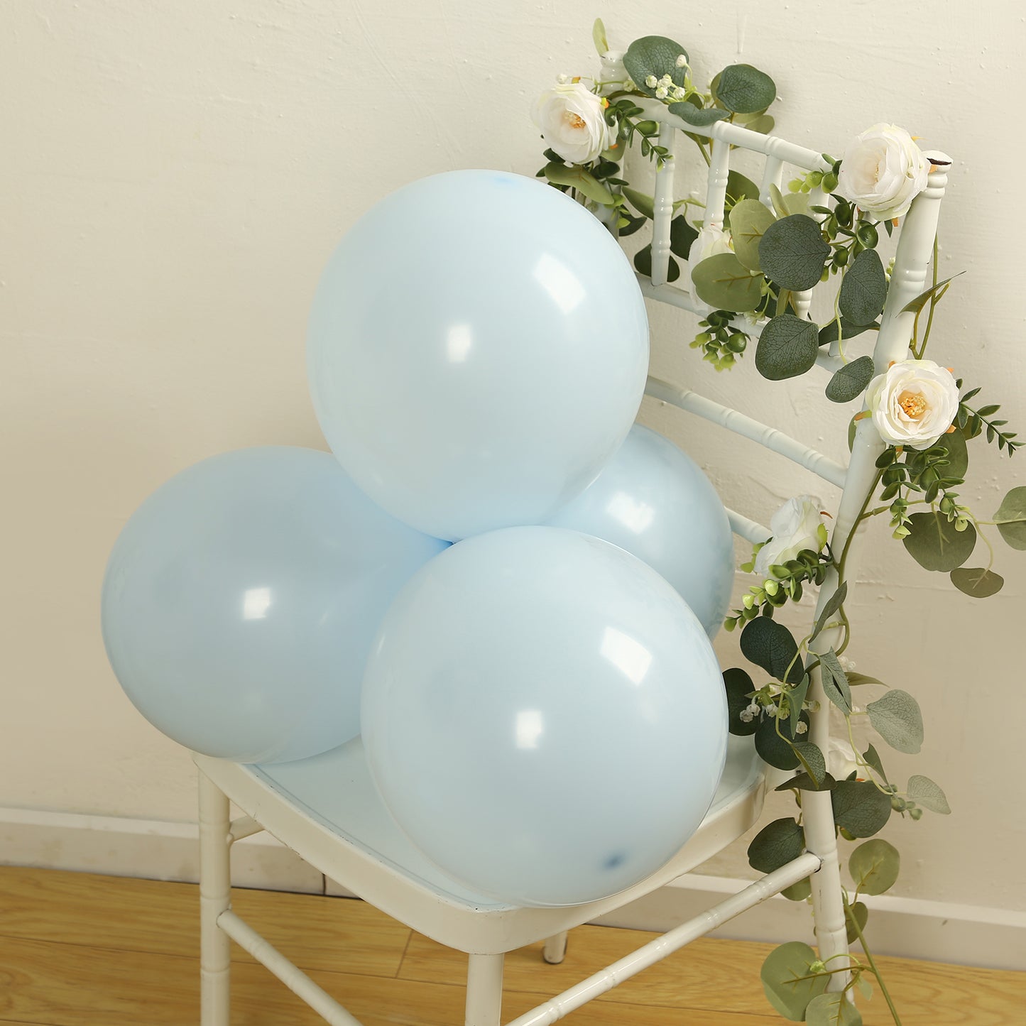 50 Pack Matte Pastel Ice Blue Biodegradable Balloons 12", Round Eco-friendly Thick Latex Party Balloons