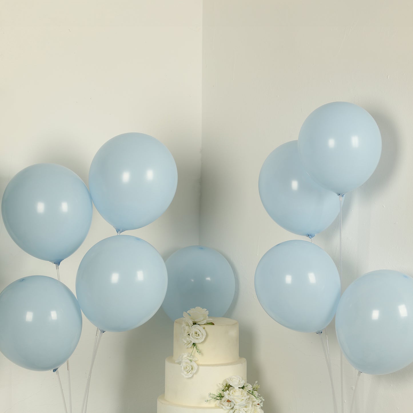 50 Pack Matte Pastel Ice Blue Biodegradable Balloons 12", Round Eco-friendly Thick Latex Party Balloons