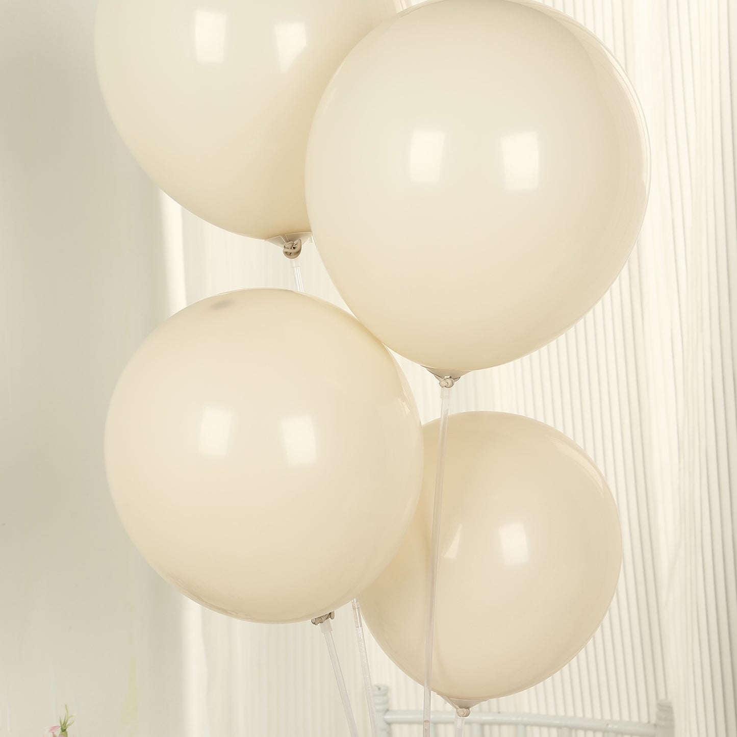 50 Pack Matte Pastel Beige Biodegradable Balloons 12", Round Eco-friendly Thick Latex Party Balloons