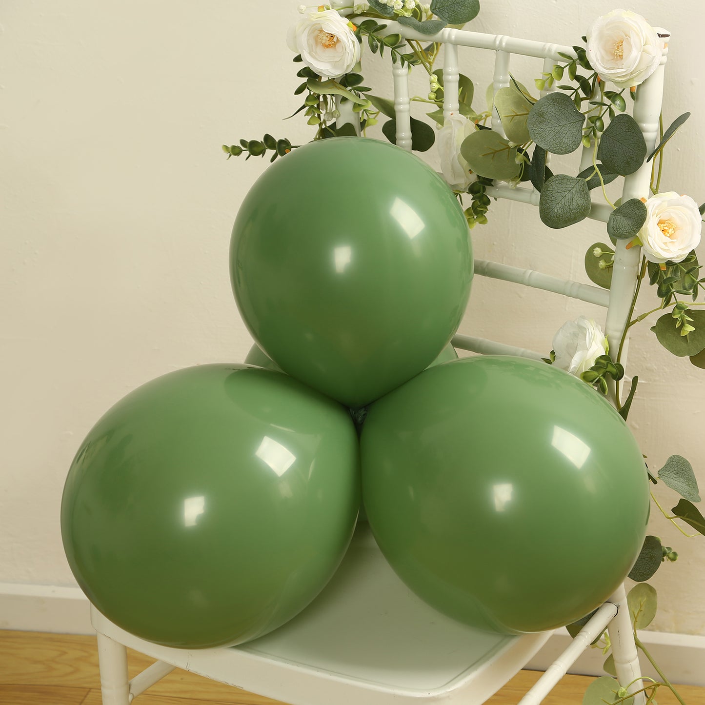 50 Pack Matte Pastel Dusty Sage Green Biodegradable Balloons 12", Round Eco-friendly Thick Latex Party Balloons