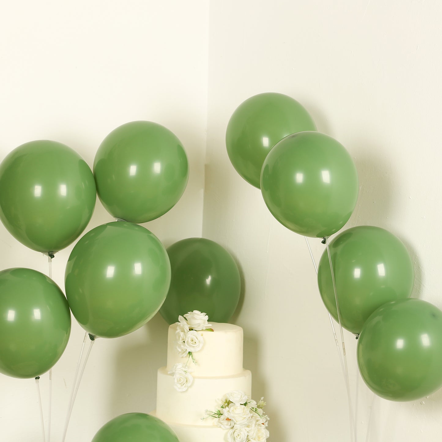 50 Pack Matte Pastel Dusty Sage Green Biodegradable Balloons 12", Round Eco-friendly Thick Latex Party Balloons