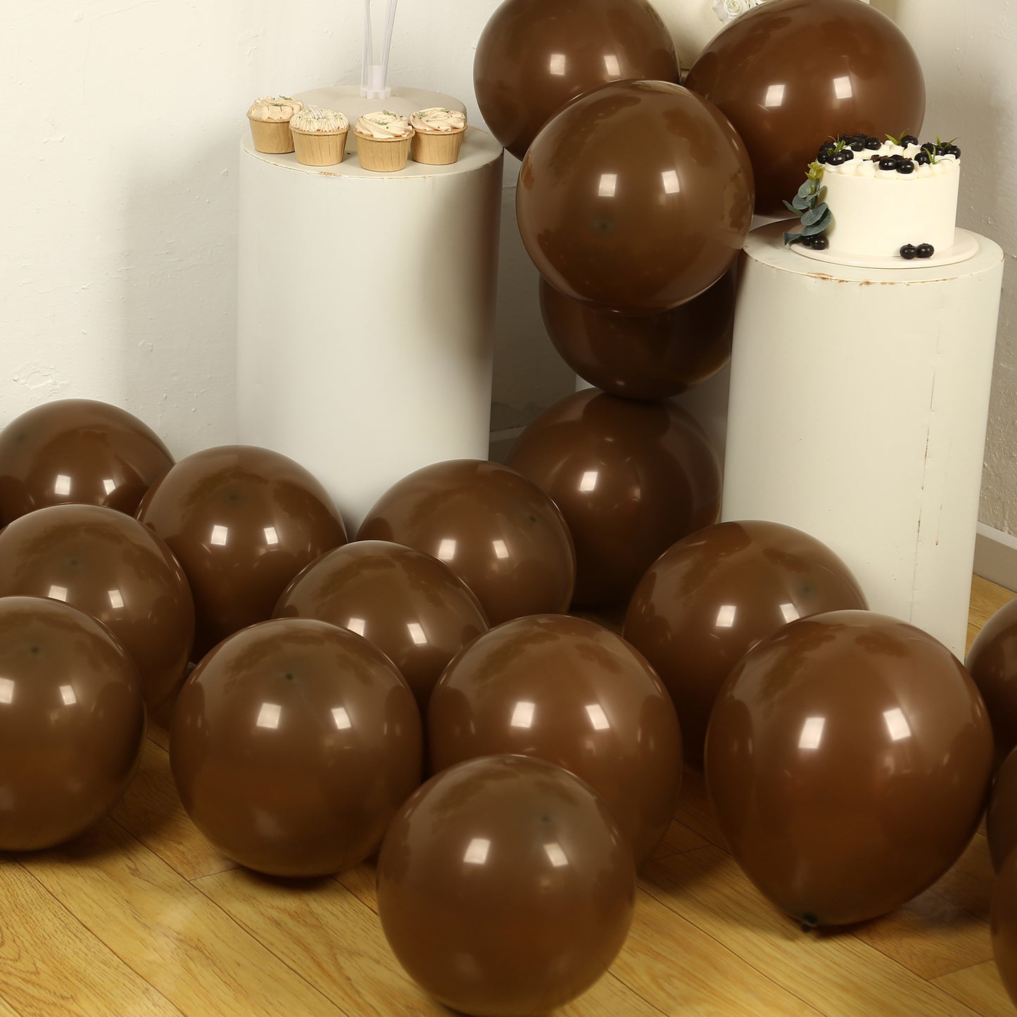 50 Pack Matte Pastel Cinnamon Brown Biodegradable Balloons 12", Round Eco-friendly Thick Latex Party Balloons