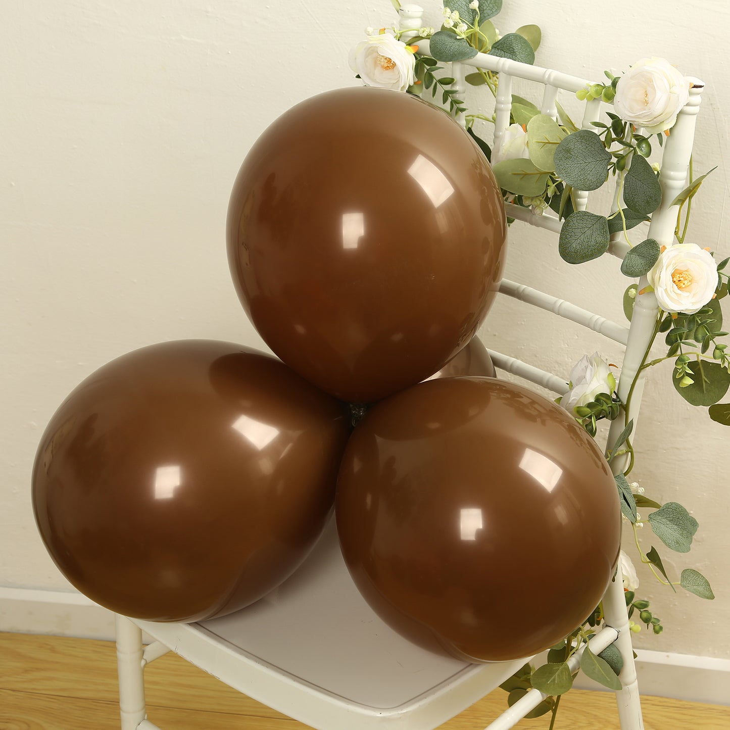 50 Pack Matte Pastel Cinnamon Brown Biodegradable Balloons 12", Round Eco-friendly Thick Latex Party Balloons