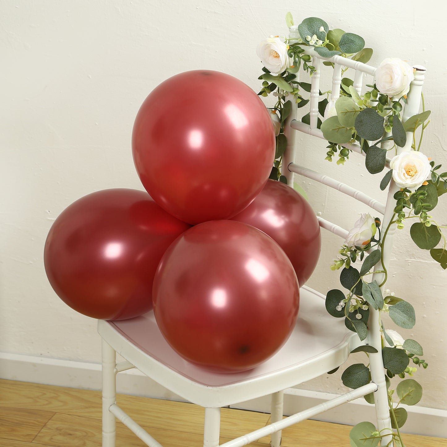 50 Pack Matte Pastel Burgundy Biodegradable Balloons 12", Round Eco-friendly Thick Latex Party Balloons