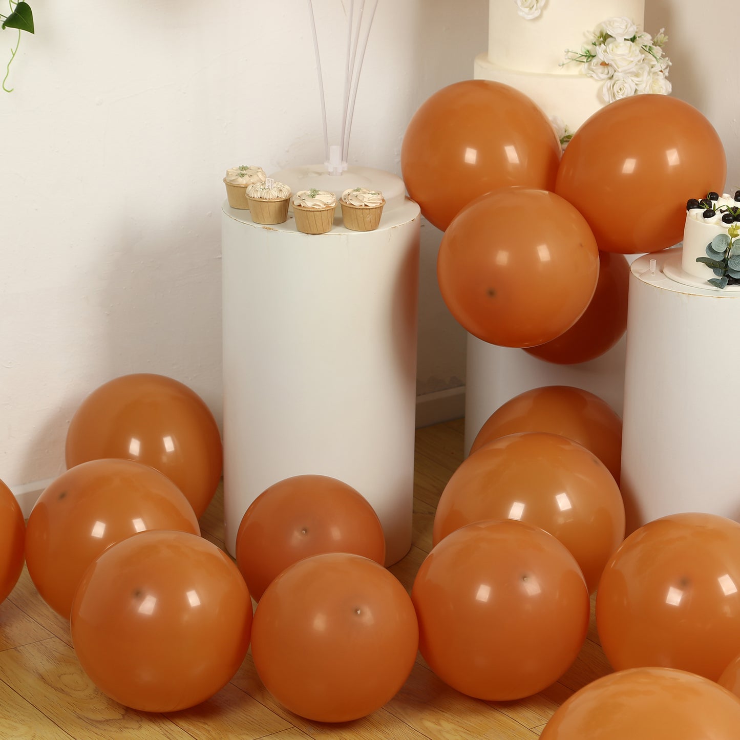 50 Pack Matte Pastel Caramel Biodegradable Balloons 12", Round Eco-friendly Thick Latex Party Balloons