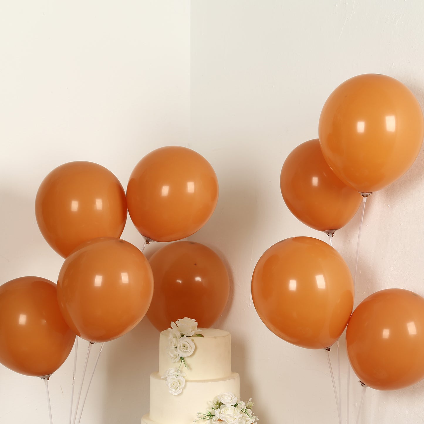 50 Pack Matte Pastel Caramel Biodegradable Balloons 12", Round Eco-friendly Thick Latex Party Balloons