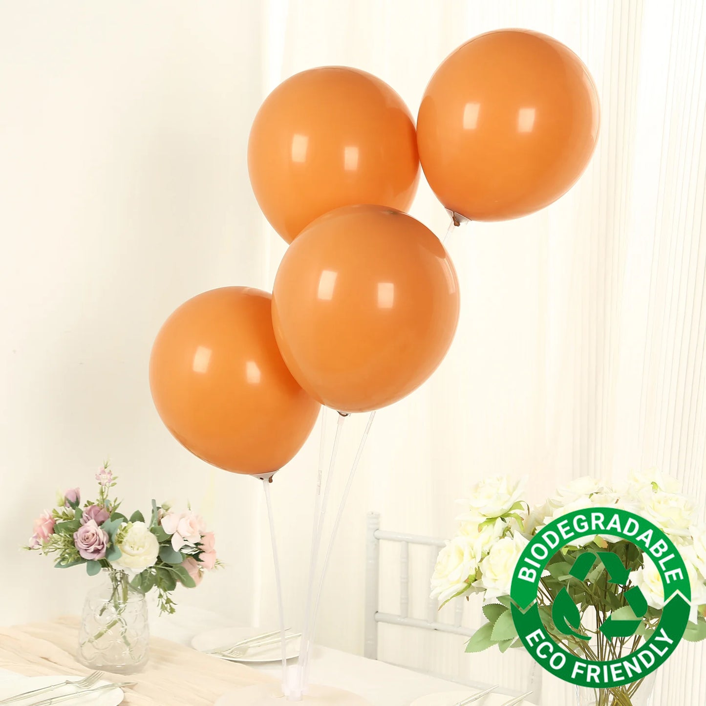 50 Pack Matte Pastel Caramel Biodegradable Balloons 12", Round Eco-friendly Thick Latex Party Balloons