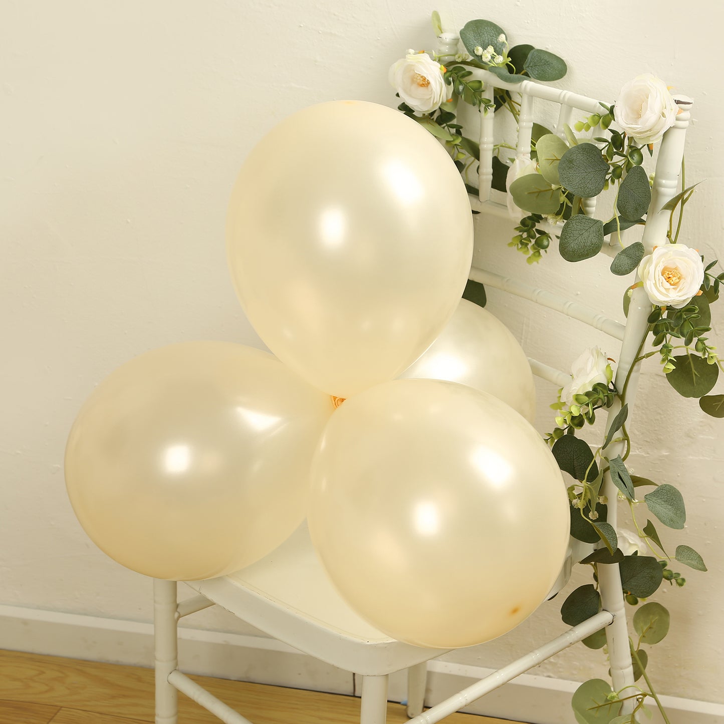 50 Pack Matte Pastel Cream Biodegradable Balloons 12", Round Eco-friendly Thick Latex Party Balloons