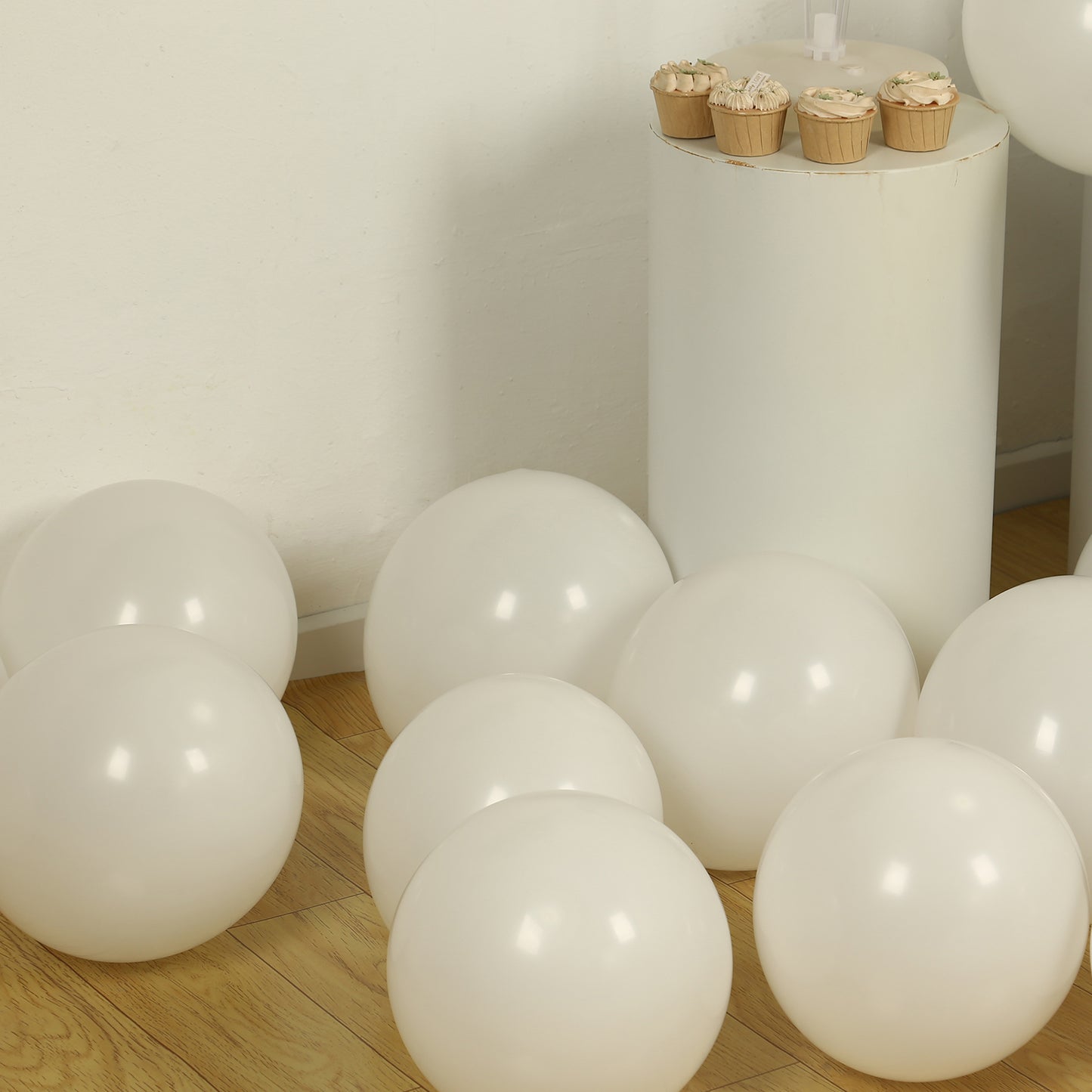 50 Pack Matte Pastel Off White Biodegradable Balloons 12", Round Eco-friendly Thick Latex Party Balloons