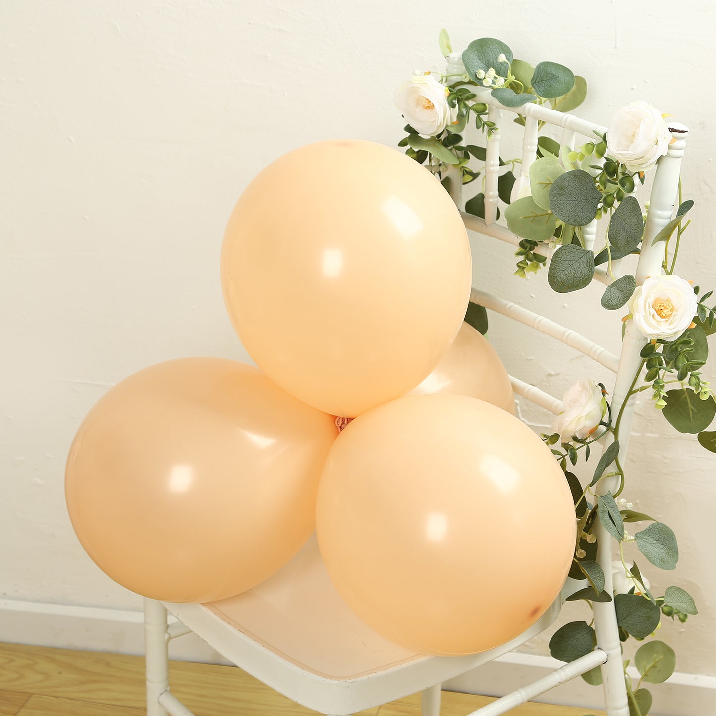 50 Pack Matte Pastel Peach Biodegradable Balloons 12", Round Eco-friendly Thick Latex Party Balloons