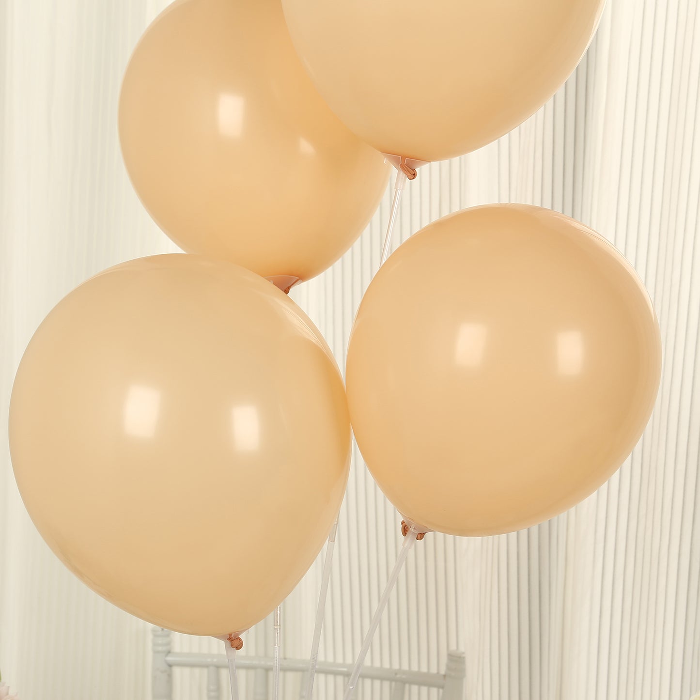 50 Pack Matte Pastel Peach Biodegradable Balloons 12", Round Eco-friendly Thick Latex Party Balloons