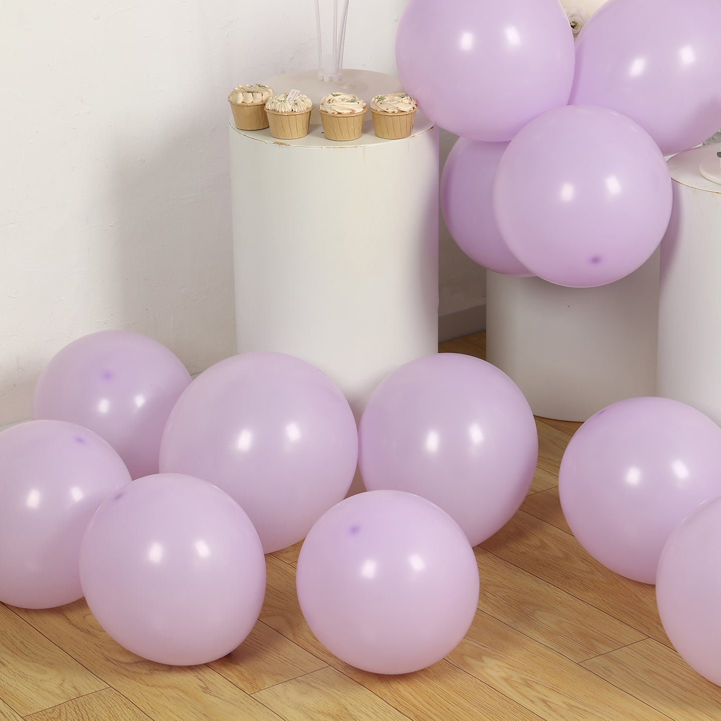 50 Pack Matte Pastel Purple Biodegradable Balloons 12", Round Eco-friendly Thick Latex Party Balloons