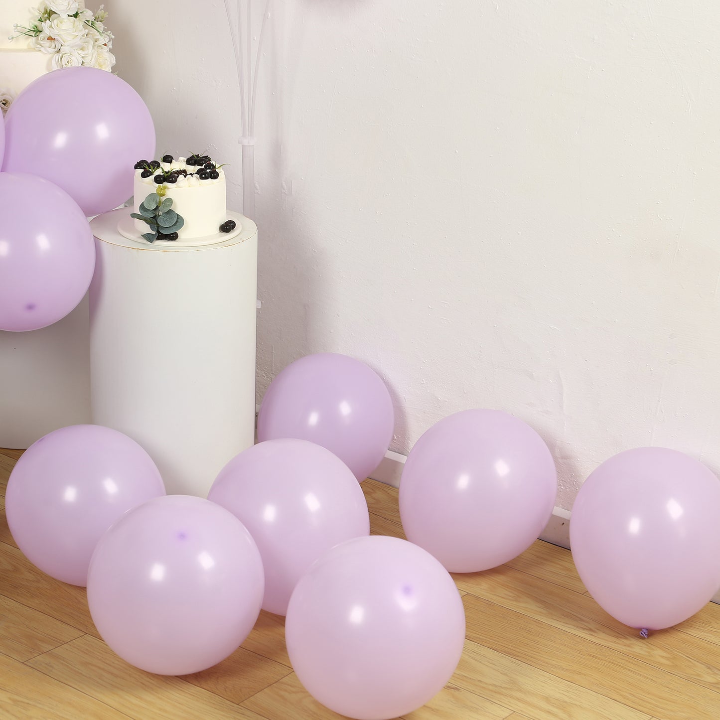 50 Pack Matte Pastel Purple Biodegradable Balloons 12", Round Eco-friendly Thick Latex Party Balloons