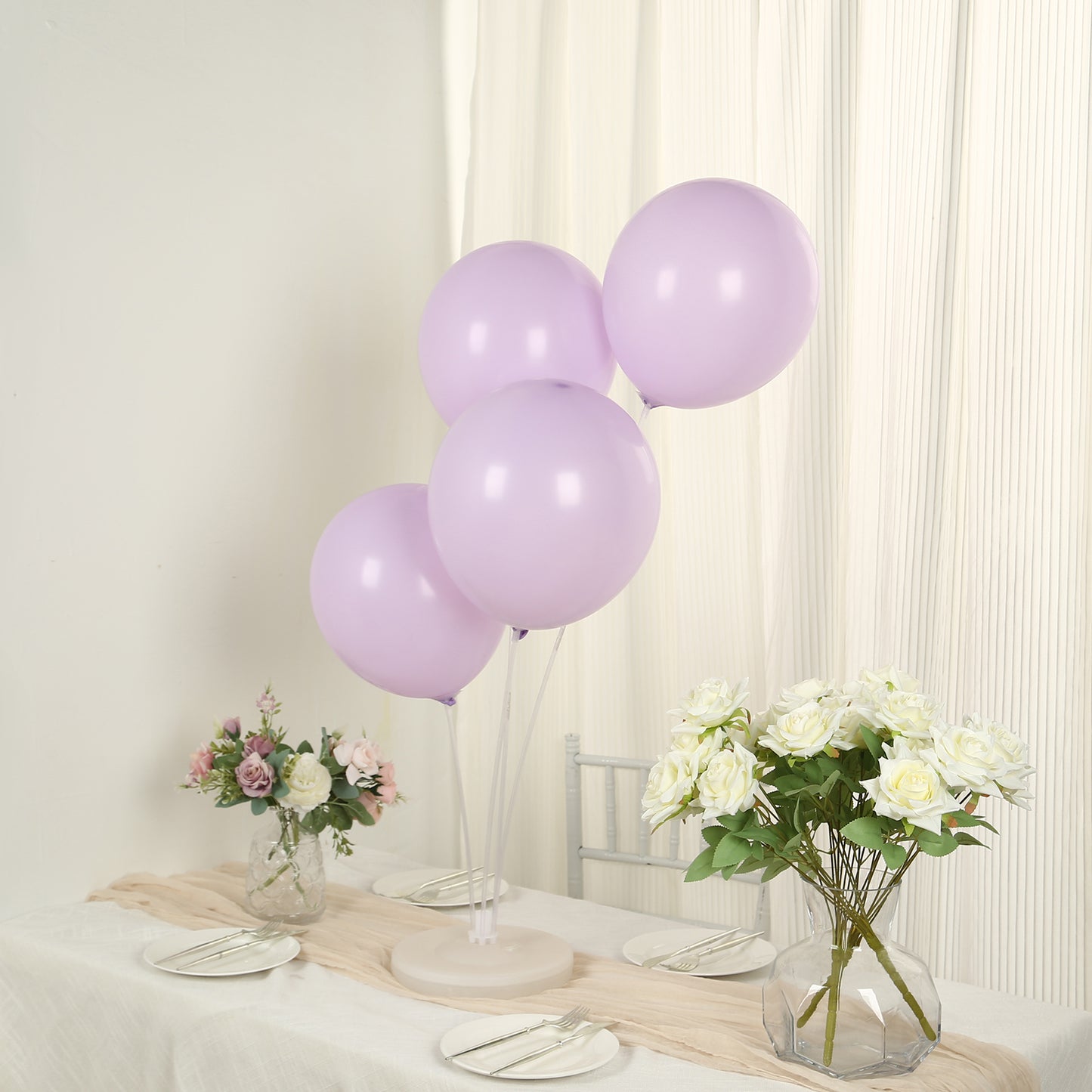 50 Pack Matte Pastel Purple Biodegradable Balloons 12", Round Eco-friendly Thick Latex Party Balloons