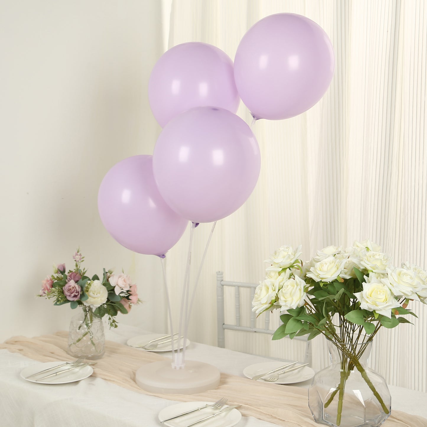 50 Pack Matte Pastel Purple Biodegradable Balloons 12", Round Eco-friendly Thick Latex Party Balloons