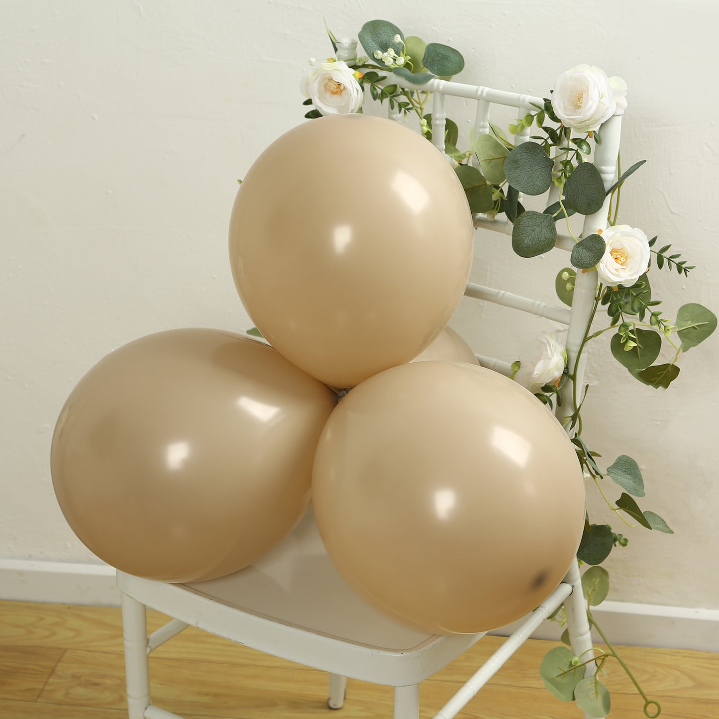 50 Pack Matte Pastel Taupe Biodegradable Balloons 12", Round Eco-friendly Thick Latex Party Balloons