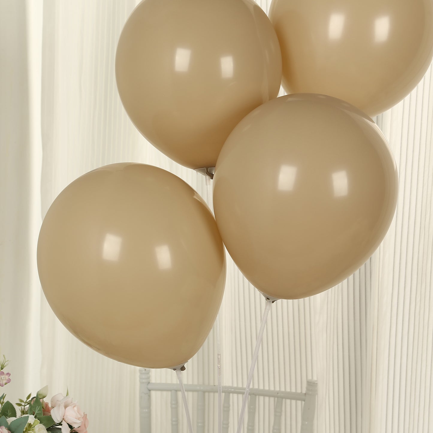 50 Pack Matte Pastel Taupe Biodegradable Balloons 12", Round Eco-friendly Thick Latex Party Balloons