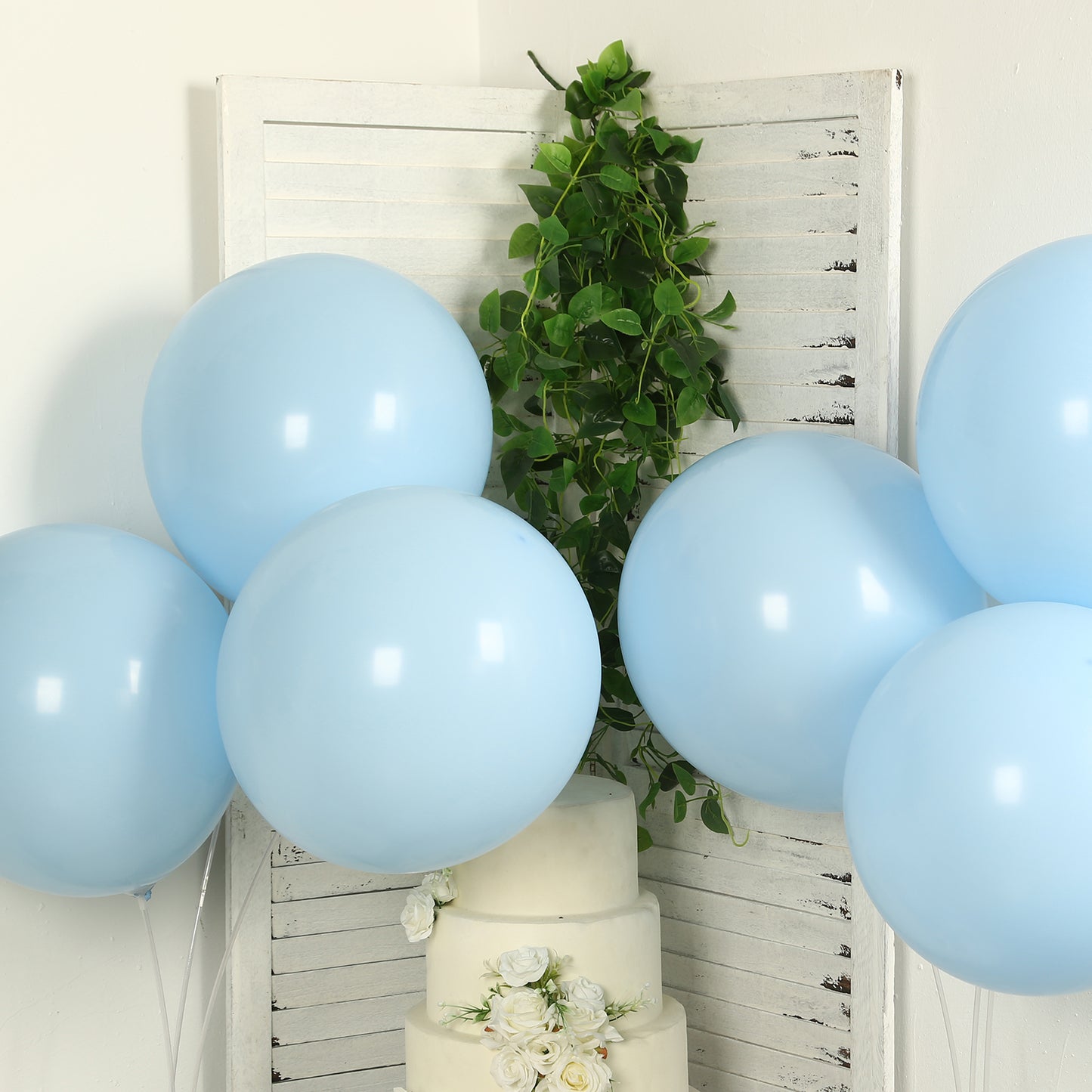 10 Pack Matte Pastel Ice Blue Biodegradable Balloons 18", Round Eco-friendly Thick Latex Party Balloons