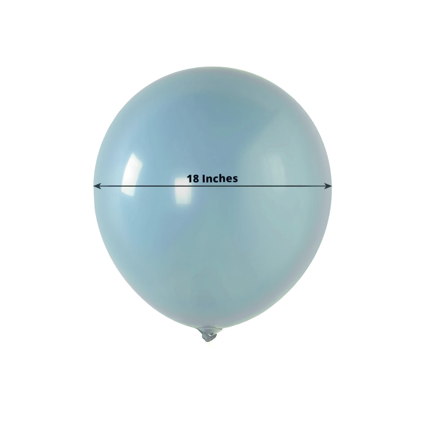 Matte pastel dusty blue biodegradable balloon, 18 inches round.