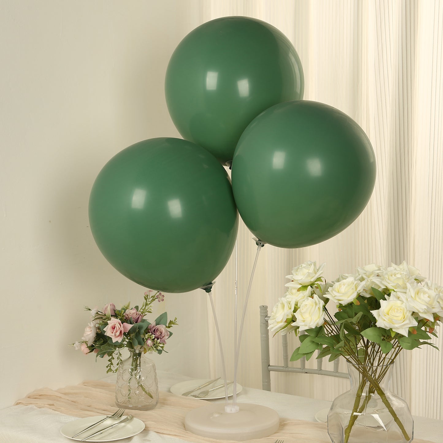 10 Pack Matte Pastel Dusty Sage Green Biodegradable Balloons 18", Round Eco-friendly Thick Latex Party Balloons