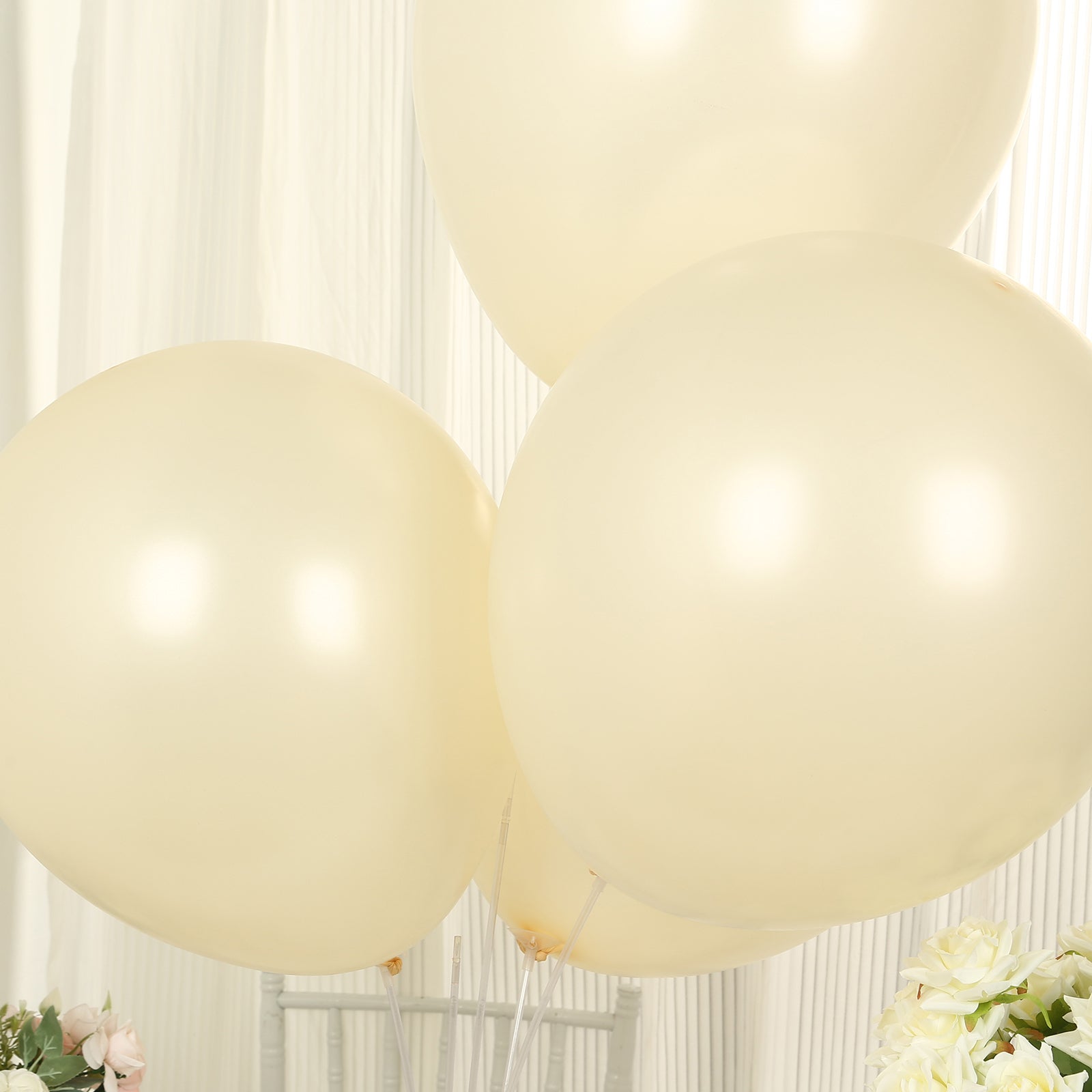 Matte pastel cream biodegradable balloons for eco-friendly parties.