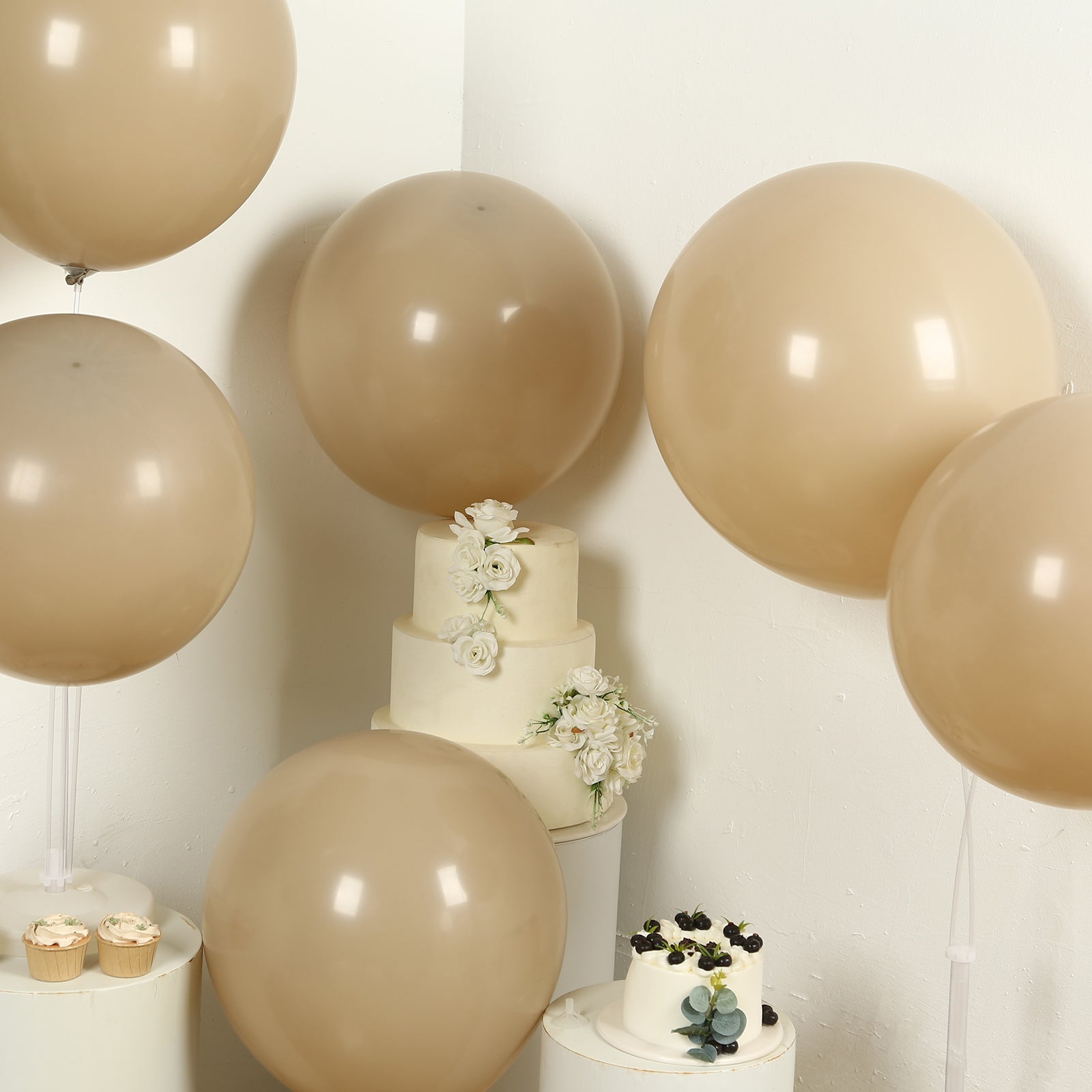 Matte pastel taupe biodegradable balloons for eco-friendly celebrations.