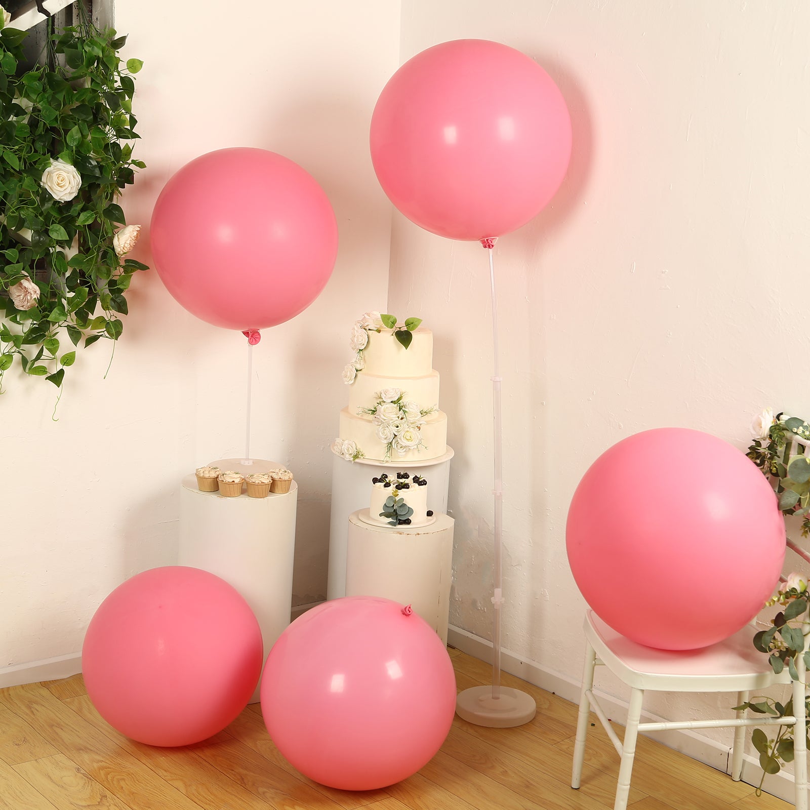 Large matte pastel pink biodegradable balloons for eco-friendly celebrations.