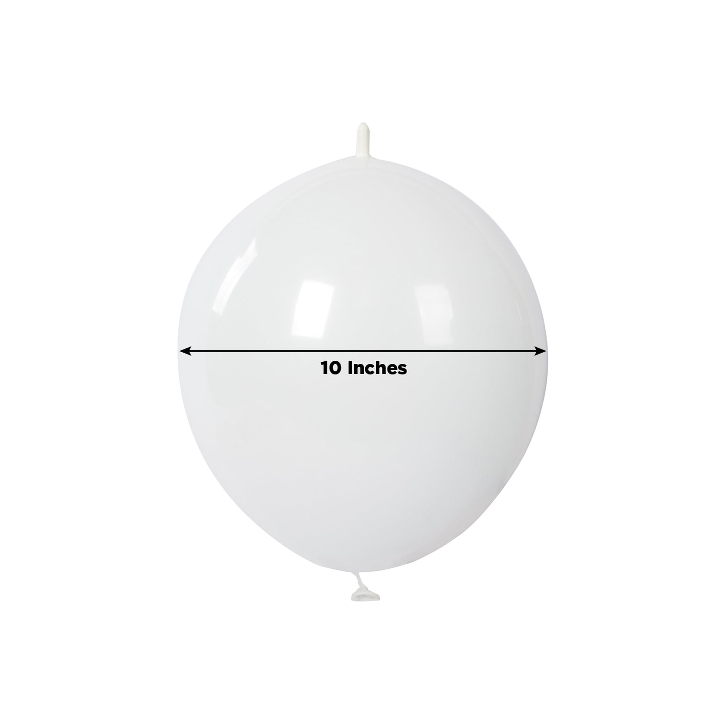 Matte pastel white biodegradable linking balloon, 10 inches.