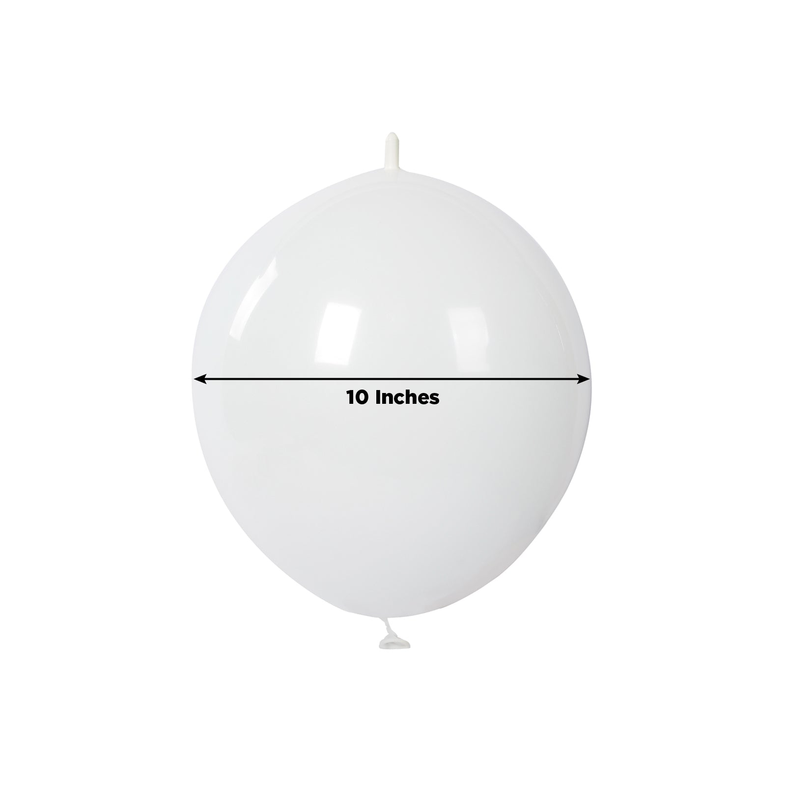 Matte pastel white biodegradable linking balloon, 10 inches.
