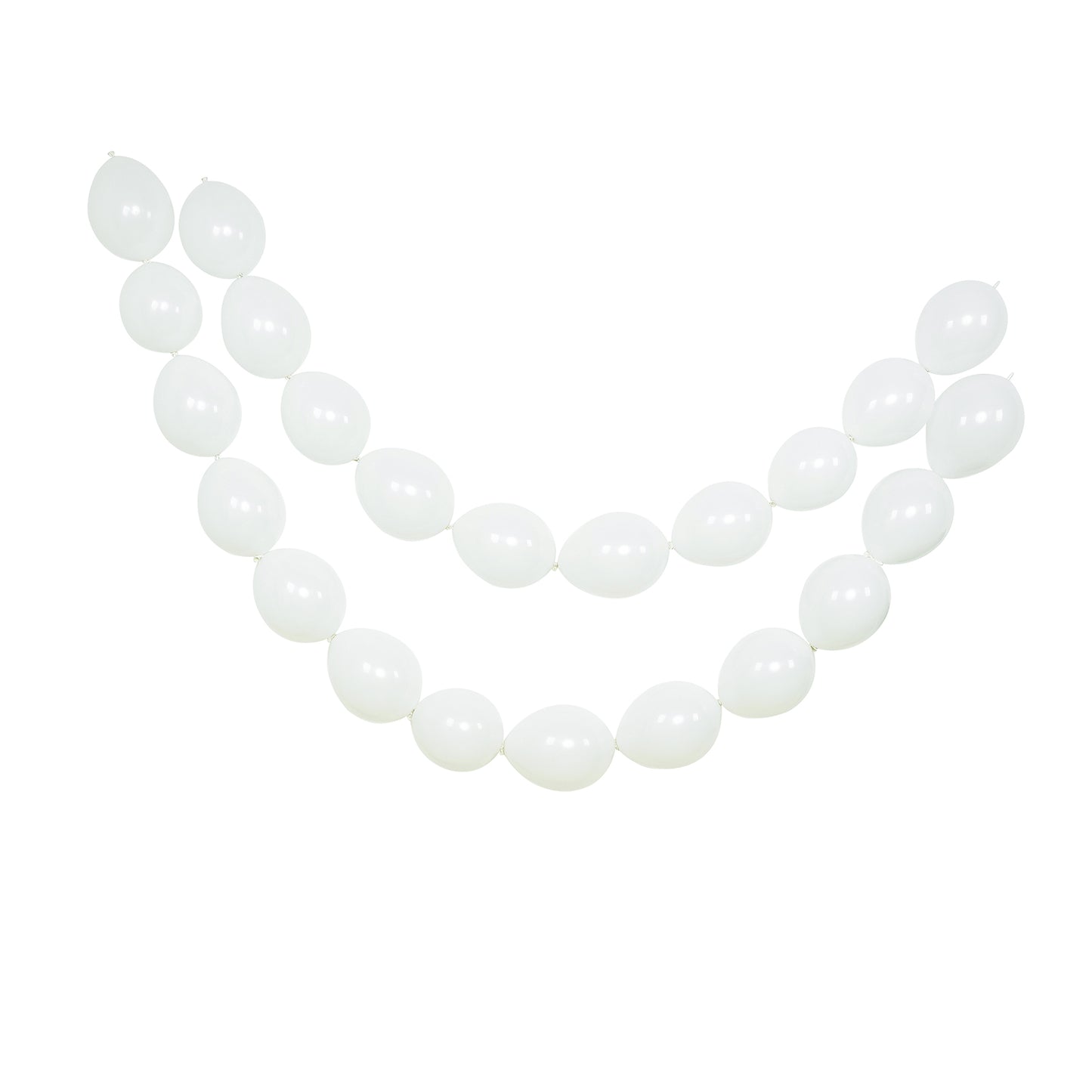 Matte pastel white biodegradable linking balloons for decor.