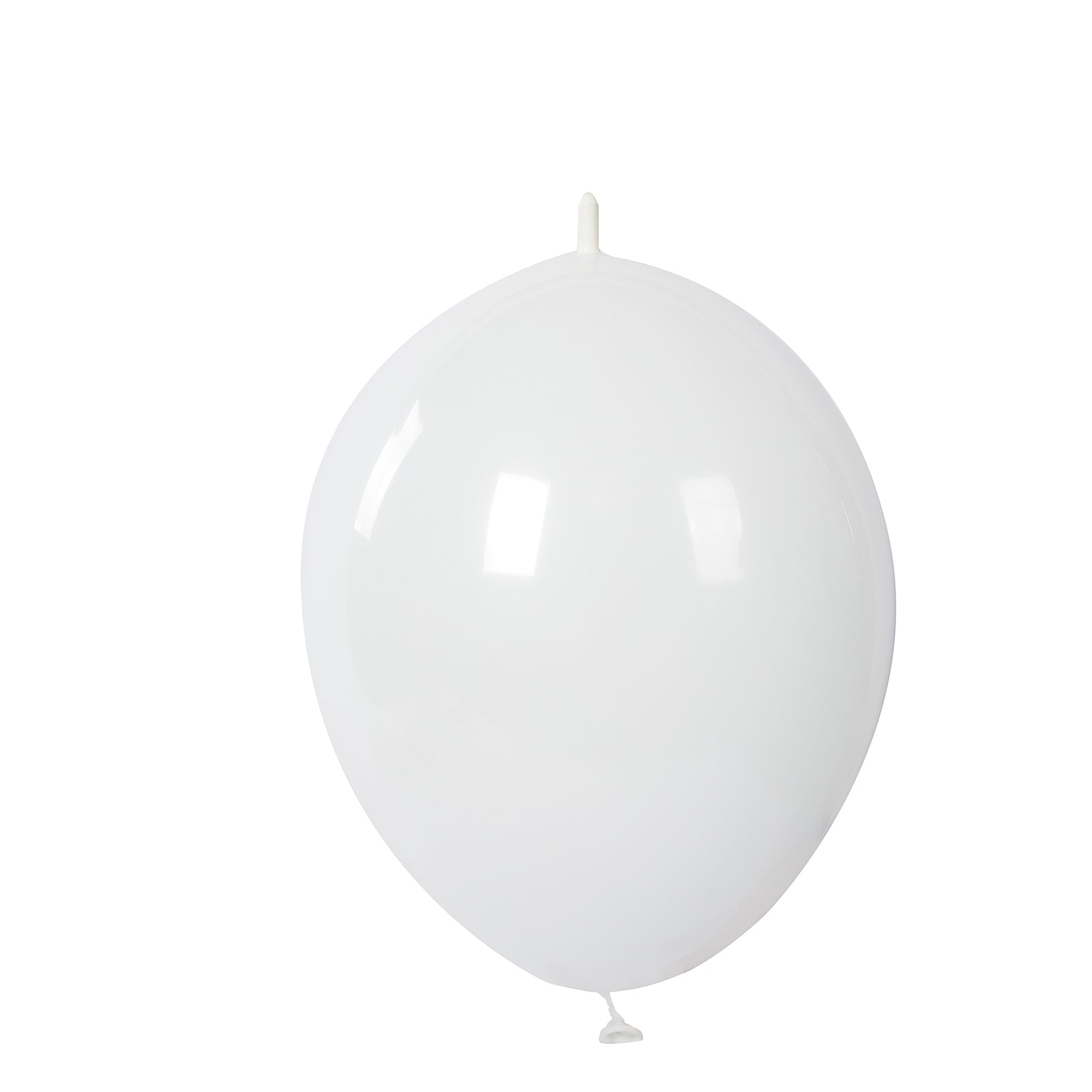 Matte pastel white biodegradable linking balloon.