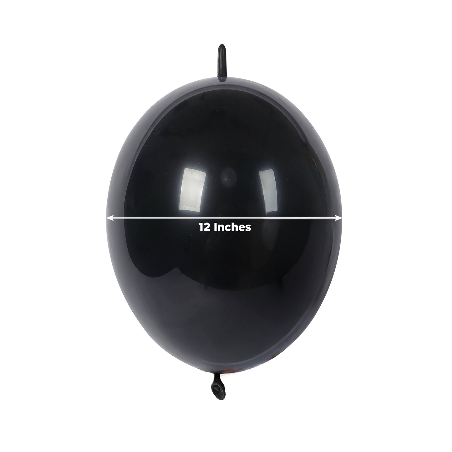 Matte pastel black biodegradable linking balloon, 12 inches.