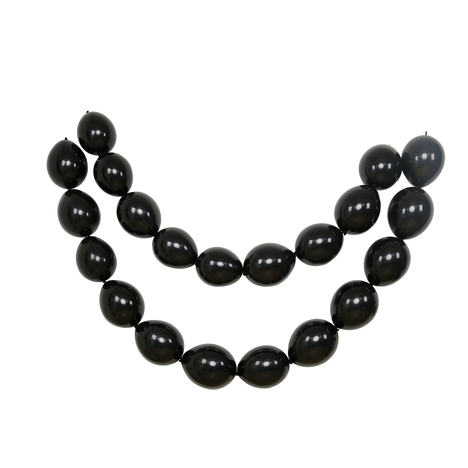 Matte pastel black biodegradable linking balloons for decor.
