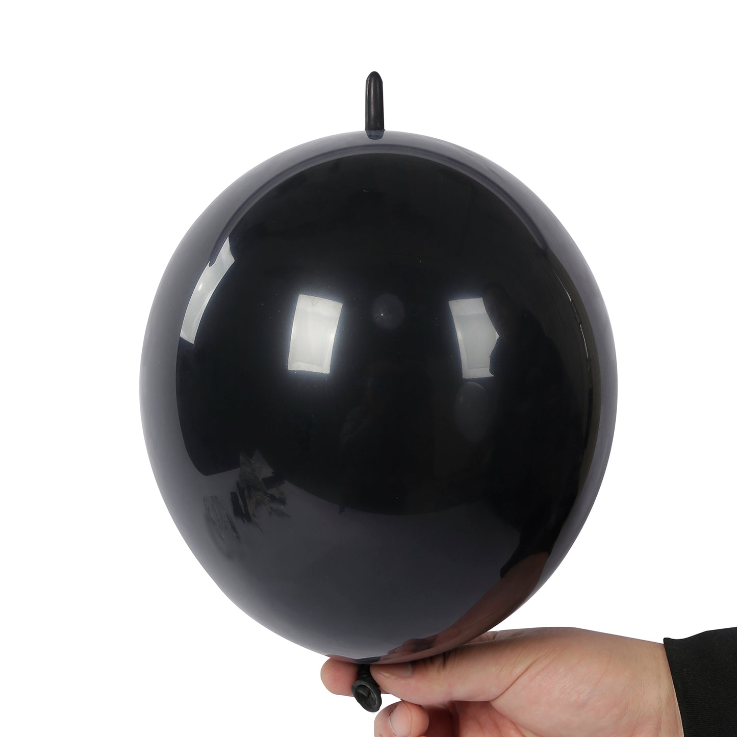 Matte pastel black biodegradable linking balloon for decor and events.