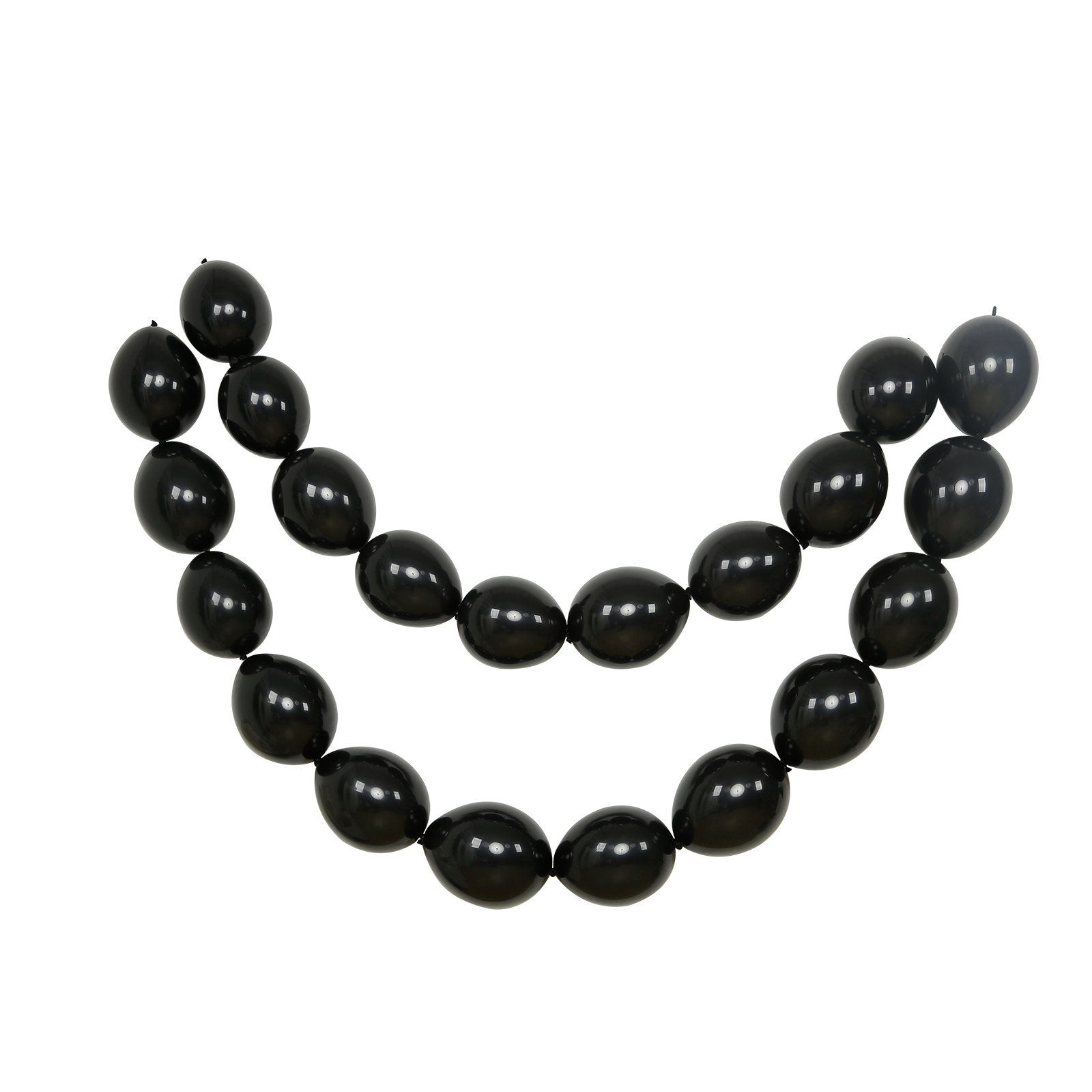 Matte pastel black biodegradable linking balloons for decor.