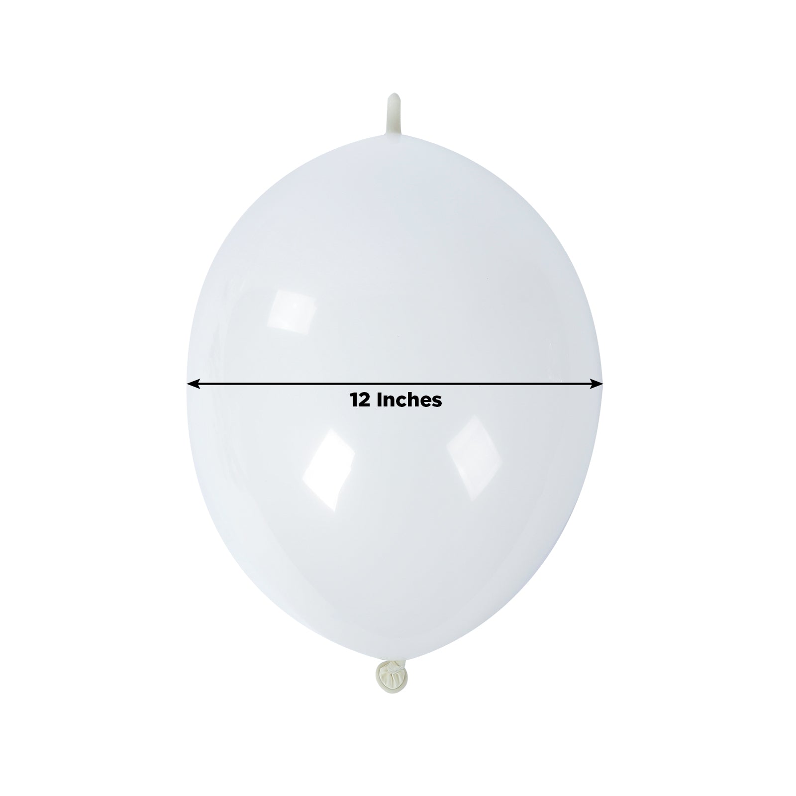 Matte pastel white biodegradable linking balloon, 12 inches.