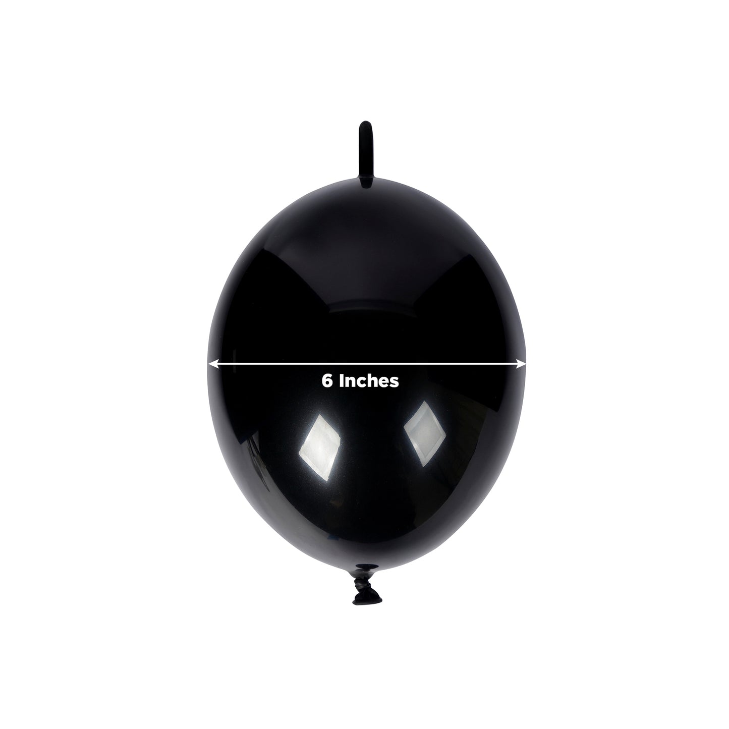 Matte pastel black biodegradable linking balloon, 6 inches.