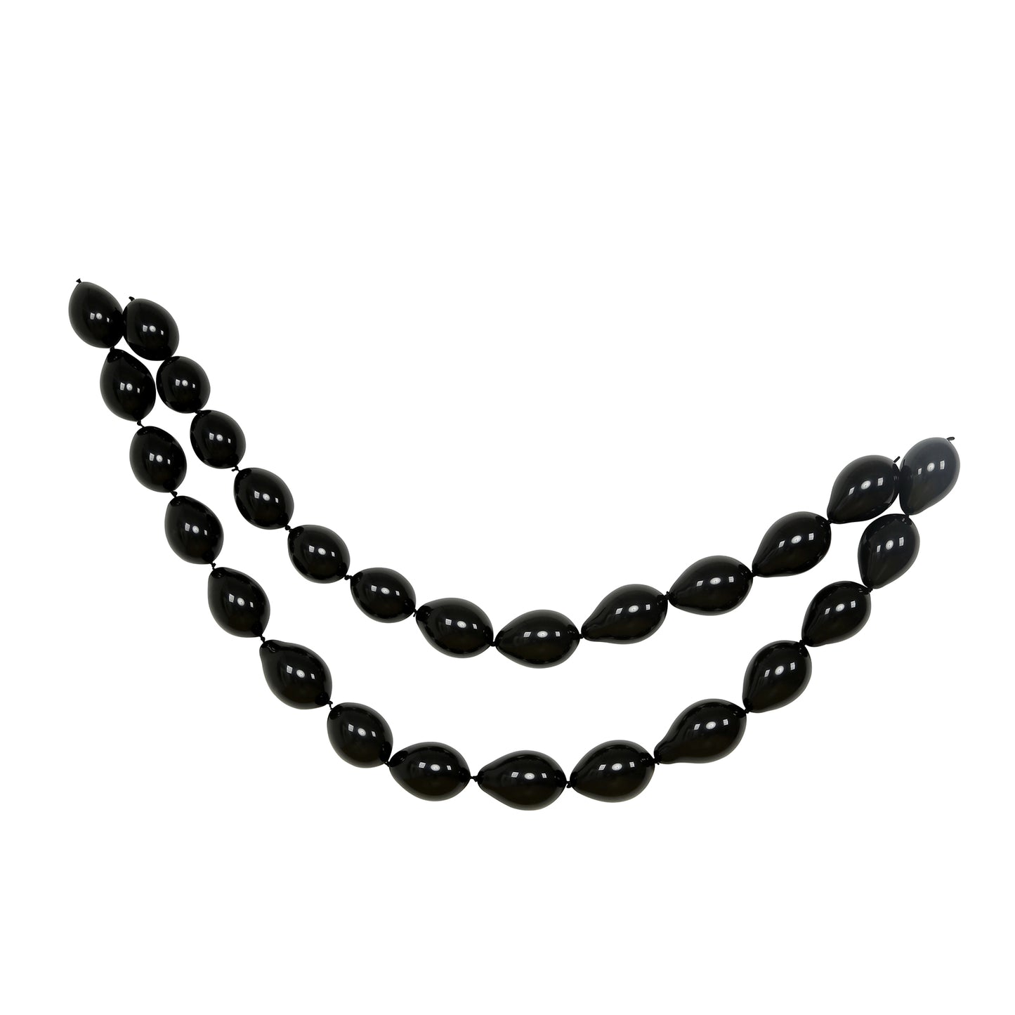 Matte pastel black biodegradable linking balloons for decor.