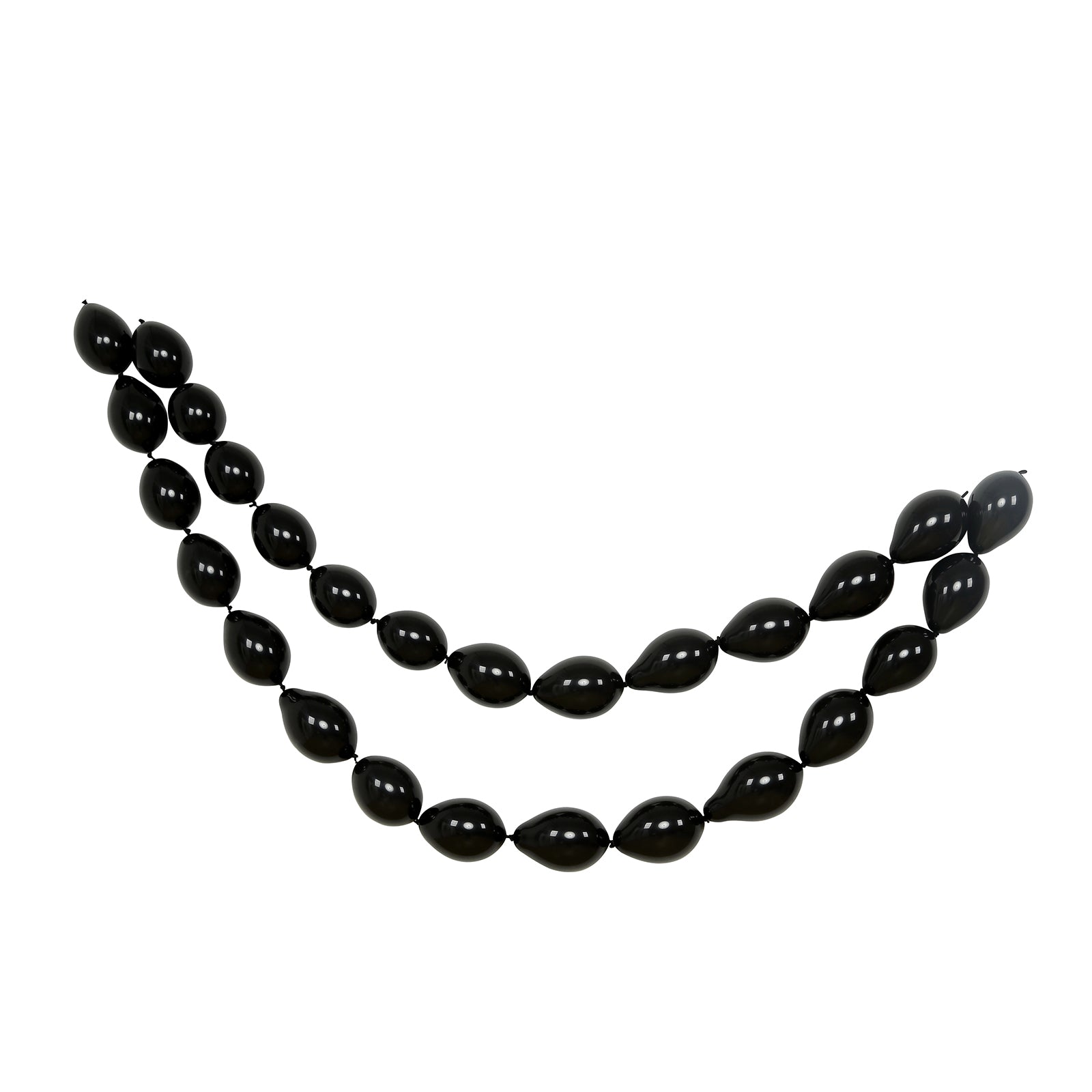 Matte pastel black biodegradable linking balloons for decor.