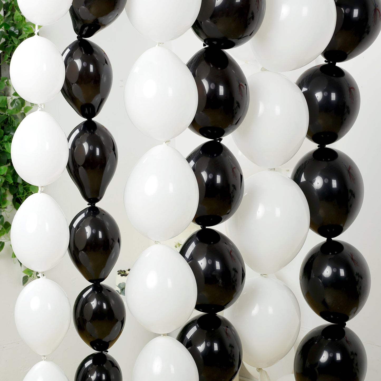 Matte pastel black biodegradable linking balloons for decor and garlands.