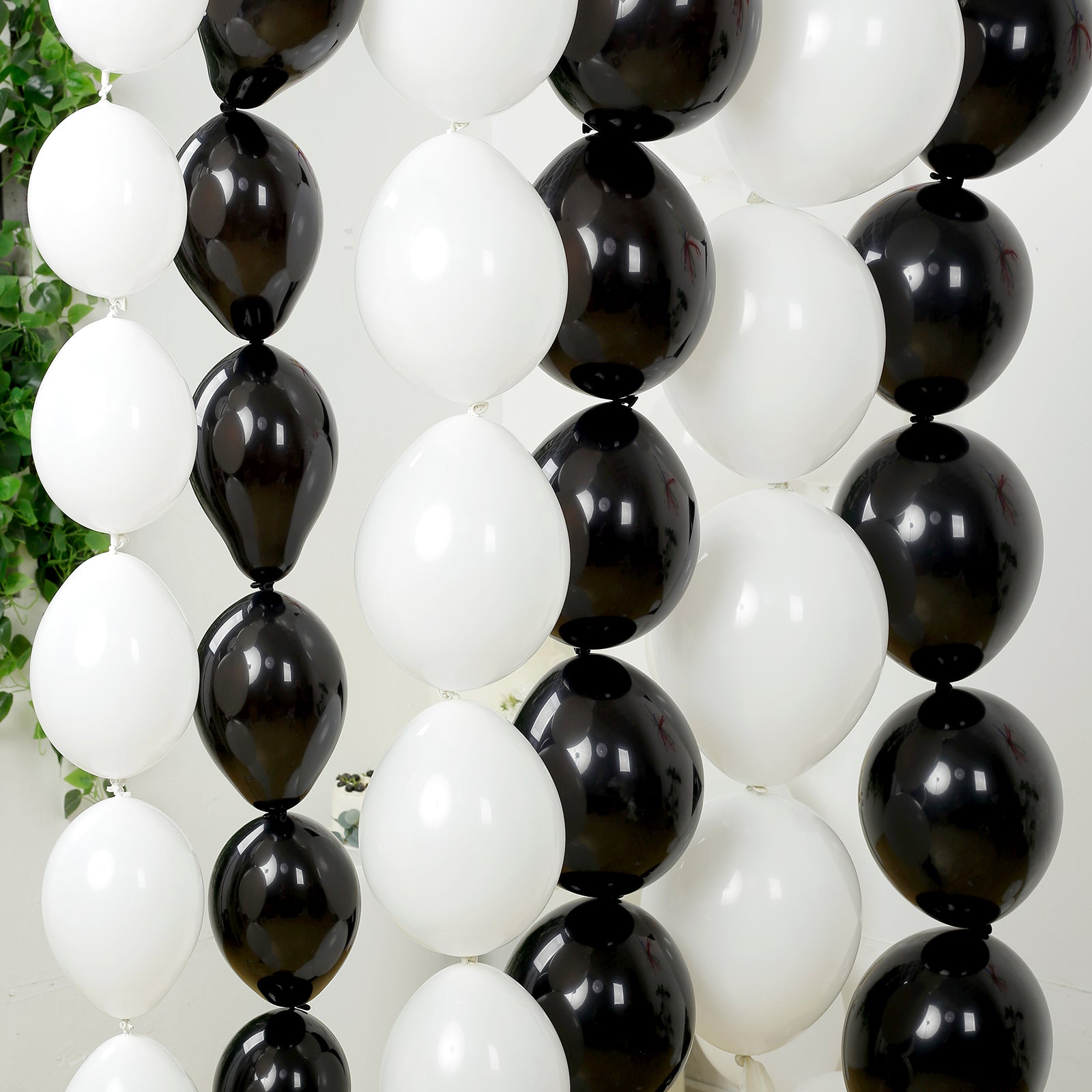 Matte pastel black biodegradable linking balloons for decor and garlands.