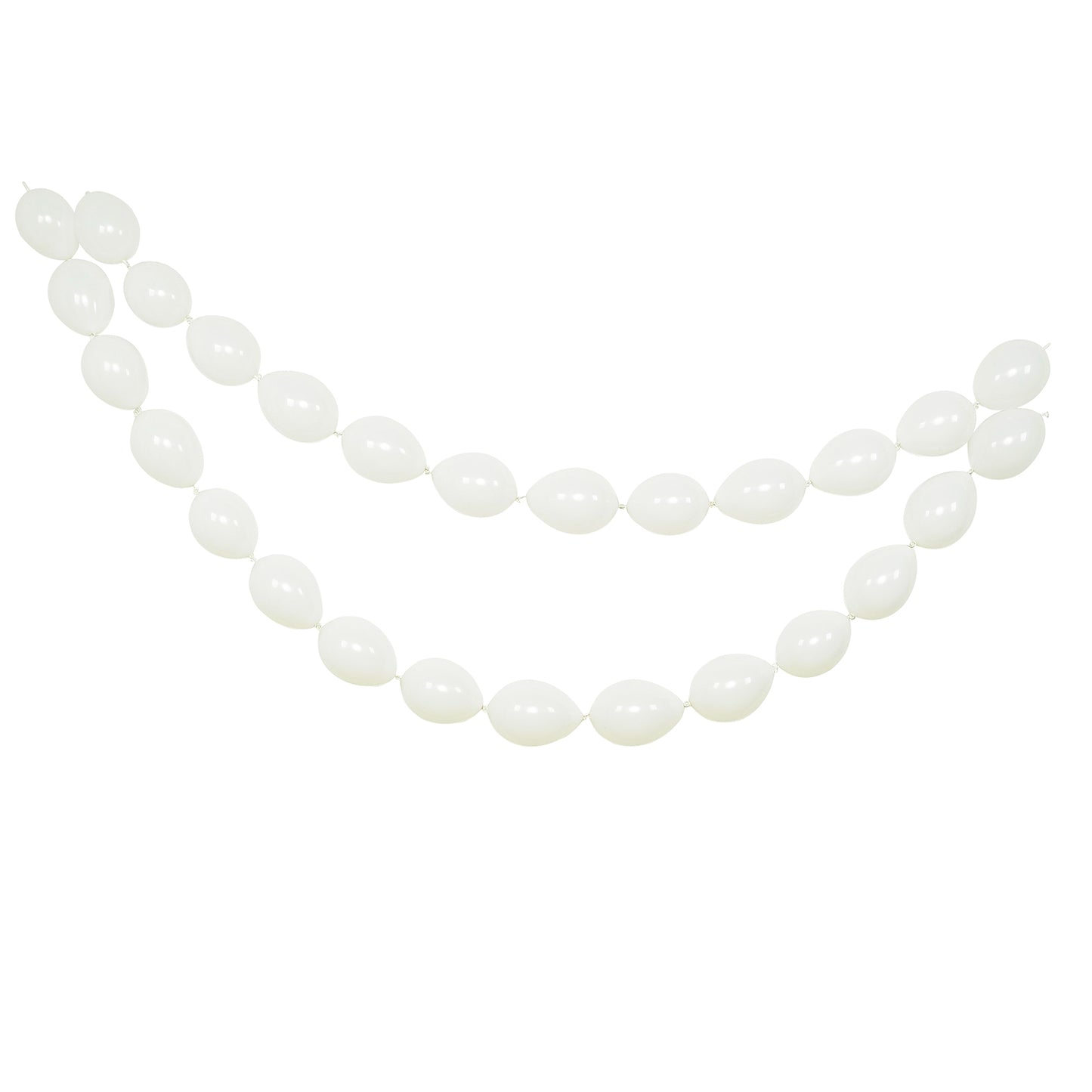 Matte pastel white biodegradable link balloons for decor.