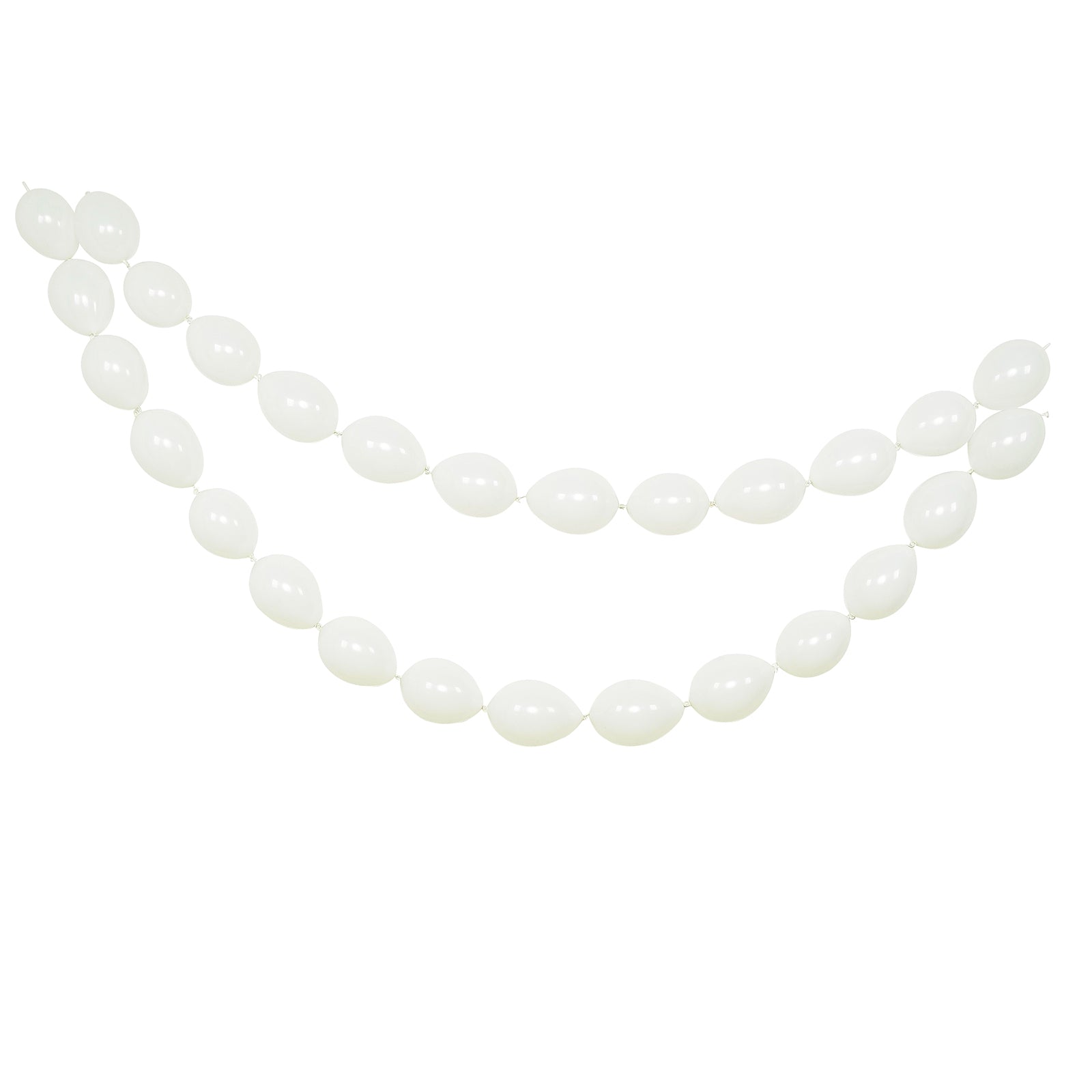 Matte pastel white biodegradable link balloons for decor.