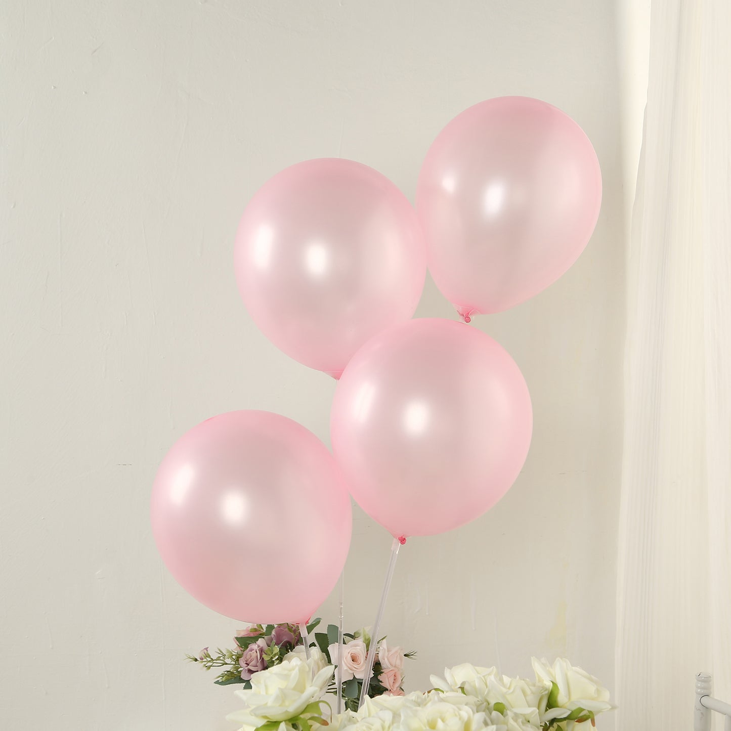 Blush biodegradable balloons, 12" eco-friendly party decorations.